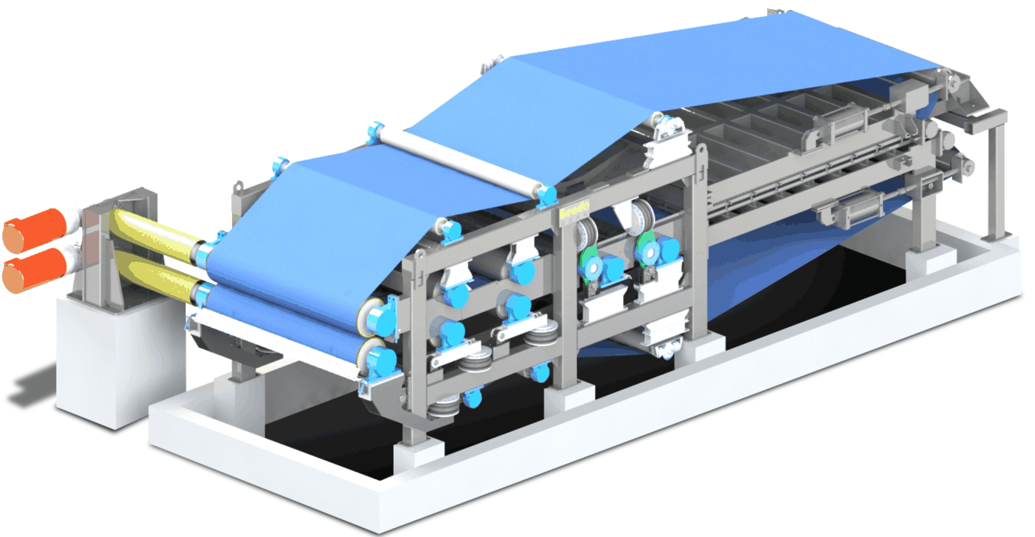 High dryness double mesh filter press